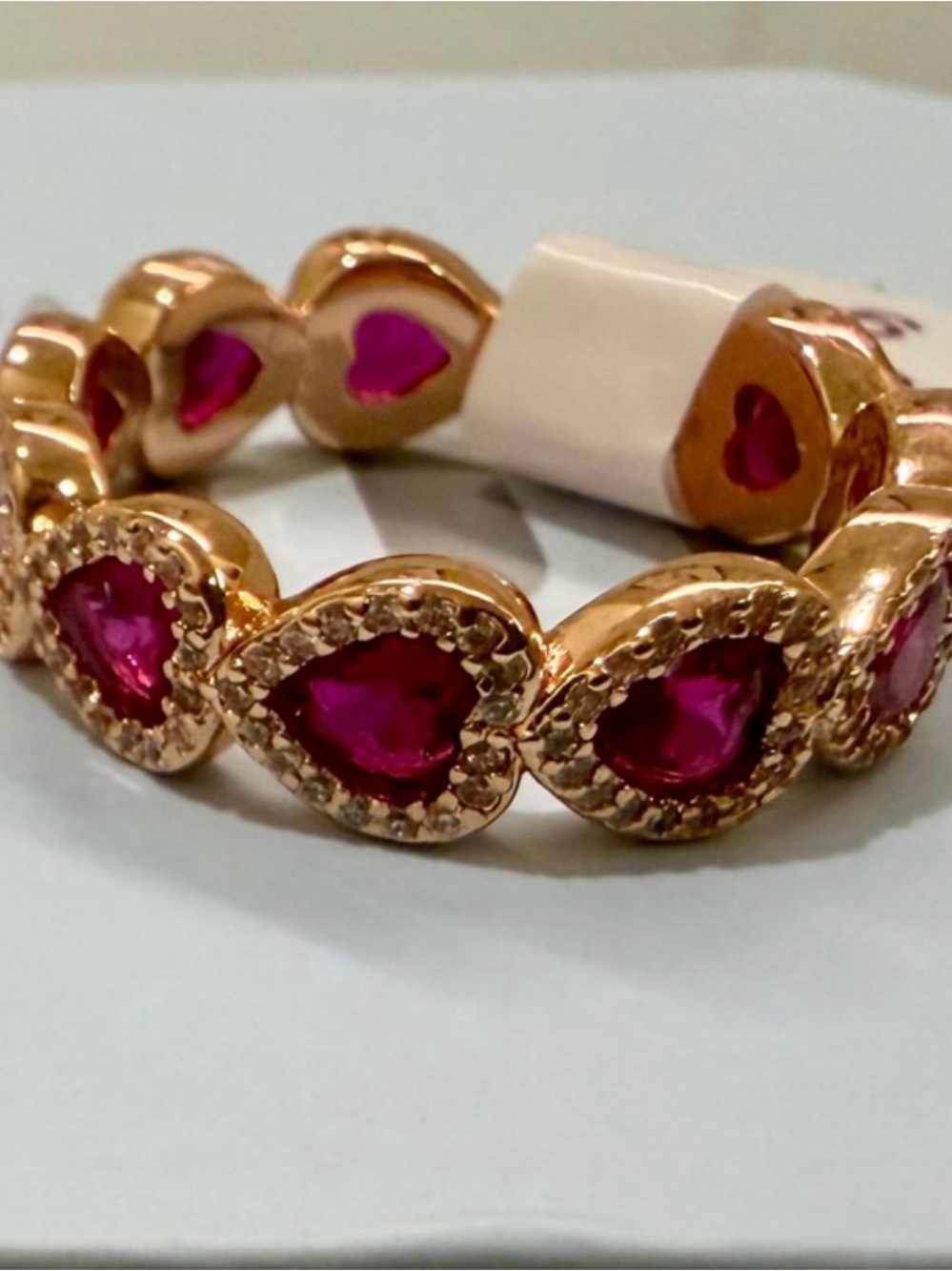 Rose Gold Heart BP July Birthday size 9 with tag No bag